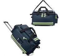 Bolsa médica de gran capacidad con ruedas, kit de primeros auxilios, bolsa de lona portátil de emergencia para exteriores, vacía con compartimentos, extraíble, bolsa de primeros auxilios