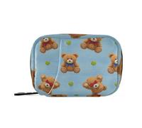 Bolsa médica de oso de peluche marrón con compartimentos desmontables, organizador de pastillas reutilizable para bolso