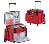 Bolsa médica rodante con carrito desmontable, bolsa de enfermera con separadores extraíbles y bolsas de almacenamiento, bolsa de primeros auxilios vacía para enfermeras de salud en el hogar, médicos