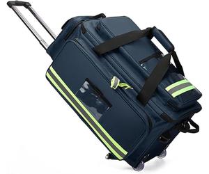 Bolsa médica rodante con carrito desmontable, compartimentos organizados de gran capacidad para socorristas y uso doméstico