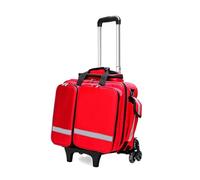 Bolsa médica rodante con carrito desmontable, gran capacidad al aire libre de emergencia de primera respuesta bolsa de trauma, para las enfermeras, atención médica domiciliaria, EMT, paramédicos(Red)