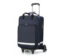 Bolsa médica rodante con carrito desmontable, tira reflectante nocturna para emergencias, enfermeras de salud en el hogar, paramédicos, Blue