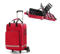 Bolsa médica rodante con ruedas, kit de primeros auxilios vacío de gran capacidad en carrito desmontable, bolsa de enfermera portátil con separadores extraíbles, correas de hombro y tiras reflectantes