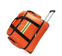 Bolsa médica rodante con tira reflectante, asa telescópica y ruedas, bolsa vacía de primeros auxilios con correa para el hombro, organizador para bomberos, rescate, senderismo, Orange, L