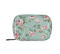 Bolsa médica rosa vintage con compartimentos desmontables, organizador de pastillas para bolso