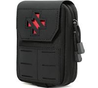 Bolsa médica táctica - Bolsa de primeros auxilios y lFAK desprendible | Compatible con Molle | Nailon 1000D | Cierre con anilla en D (Black)