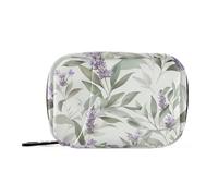 Bolsa médica vintage de lavanda con compartimentos desmontables, pastillero portátil de viaje para bolso