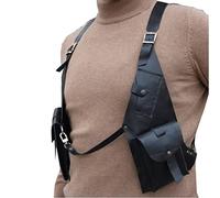 Bolsa medieval con correa para el hombro, bolsa de piel sintética para las axilas, bolsa de cuero vintage con doble hombro, bolsillo tipo cartera, cartera ajustable oculta antirrobo para teléfono,