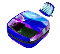 Bolsa menstrual con cremallera, bolsa de servilletas sanitarias, tampones, bolsas de colección para mujeres y niñas (setas del país de las maravillas)