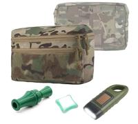 Bolsa MOLLE GP Con Linterna De Manivela Solar, Luz De Señal, Silbato De Pato, Bolsa De Utilidad For Senderismo Al Aire Libre De Gran Capacidad, Panel Trasero De Abdominal De Caza(Cp)