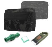 Bolsa MOLLE GP Con Linterna De Manivela Solar, Luz De Señal, Silbato De Pato, Bolsa De Utilidad For Senderismo Al Aire Libre De Gran Capacidad, Panel Trasero De Abdominal De Caza(Bcp)