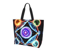Bolsa multidimensional con estampado espacial, bolsa de hombro, adecuada para viajes, playa y compras diarias., Estrellas cósmicas, Talla única