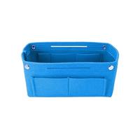 Bolsa multifunción de fieltro para mujer, con múltiples bolsillos, bolsa de maquillaje, bolsa de viaje, organizador de almacenamiento portátil, Blue, *1_22X11X13CM