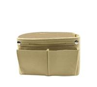 Bolsa multifunción de fieltro para mujer, con múltiples bolsillos, bolsa de maquillaje, bolsa de viaje, organizador de almacenamiento portátil, beige, *1_28X18X10.5CM