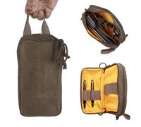 Bolsa multifunción pequeña para herramientas EDC en lona, mini bolsa táctica con cierre de cremallera en ambos lados, para llaves, bolígrafo, lápiz, arte, tecnología
