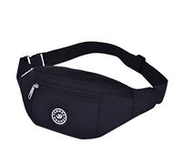Bolsa multifuncional informal con bolsillos a la moda para el hombro, unisex, para mujer, riñonera de moda (negro, talla única)