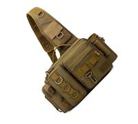 Bolsa multifuncional para aparejos de pesca, bolsa de señuelos, bolsa de hombro al aire libre, riñonera de gran capacidad, impermeable, bolsa de almacenamiento para equipos de pesca, Marrón lobo