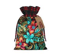 Bolsa navideña colorida con cordón ajustable, ideal para cumpleaños, aniversarios y fiestas. También sirve para guardar dulces y otras cosas.