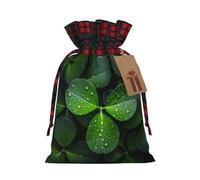 Bolsa navideña con cordón ajustable Clover, ideal para cumpleaños, aniversarios y fiestas. También sirve para guardar dulces y otras cosas.