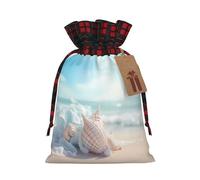 Bolsa navideña con cordón ajustable Conch On The Beach, ideal para cumpleaños, aniversarios y fiestas. También sirve para guardar dulces y otras cosas.