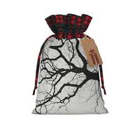 Bolsa navideña con cordón ajustable, estilo luces de árbol antiguo, ideal para cumpleaños, aniversarios y fiestas. También sirve para guardar dulces y otras cosas.