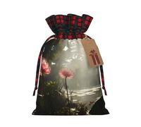 Bolsa navideña con cordón ajustable Flower On The Other Side, ideal para cumpleaños, aniversarios y fiestas. También sirve para guardar dulces y otros artículos.