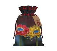 Bolsa navideña Dewdrop Daisy con cordón ajustable, ideal para cumpleaños, aniversarios y fiestas. También sirve para guardar dulces y otras cosas.