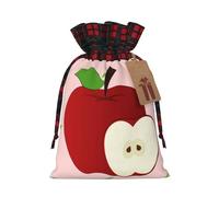 Bolsa navideña roja de dibujos animados con cordón ajustable, ideal para cumpleaños, aniversarios y fiestas. También sirve para guardar dulces y otras cosas.