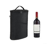 Bolsa nevera grande para bolsa de vino, soporte para botellas de champán, bolsa de la compra con compartimento interior acolchado y correa de hombro ajustable para picnic, camping, noche clásica