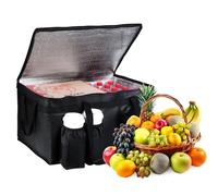 Bolsa Nevera Porta Alimentos 60 litros, Grande Bolsa Nevera Térmica Plegable para Coche, Barbacoa, Camping, Saco Termico Picnic y Compras, 58 x 38 x 35 cm