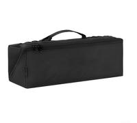 Bolsa Organizador Herramientas Camping Oxford Impermeable | Gran capacidad 37x13x12cm, doble compartimento organizado, ideal piquetas y herramientas varias(Black)
