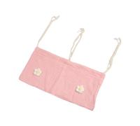 Bolsa organizadora de algodón con doble bolsillo para guardar pañales de bebé, para cuna y cochecitos, juguetes esenciales y toallitas