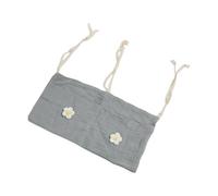 Bolsa organizadora de algodón con doble bolsillo para guardar pañales de bebé, para cuna y cochecitos, juguetes esenciales y toallitas