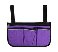 Bolsa organizadora de almacenamiento para reposabrazos de silla de camping con tira reflectante para sillas de ruedas, caminantes, bolsa lateral con múltiples bolsillos, materiales de algodón de