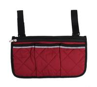 Bolsa organizadora de almacenamiento para reposabrazos de silla de camping con tira reflectante para sillas de ruedas, caminantes, bolsa lateral con múltiples bolsillos, materiales de algodón de