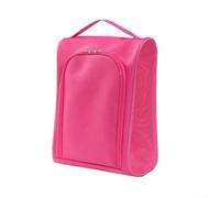 Bolsa organizadora de almacenamiento para zapatos de golf con malla transpirable para control de humedad, espacioso compartimento principal, múltiples bolsillos para accesorios y asa (rojo rosa)