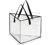 Bolsa organizadora de almacenamiento triangular con asas portátiles para moverse entre dormitorios, armarios y balcones sin derrames (color transparente)