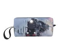 Bolsa organizadora de artículos de tocador con estampado de tren de vapor para mujer, tamaño de viaje, bonita bolsa de aseo de viaje, White, Talla única