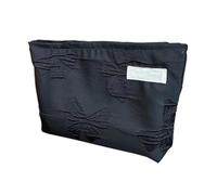 Bolsa organizadora de artículos de tocador impermeable, bolsa de maquillaje portátil, bolsa de almacenamiento de cosméticos para mujeres y hombres, viajes, diario, princesas de moda, Black, Mass