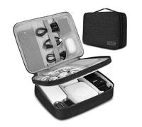 Bolsa organizadora de cables de viaje, bolsa organizadora de accesorios electrónicos de 3 capas, bolsa organizadora extra grande universal para batería portátil, tarjeta de memoria, cable de datos