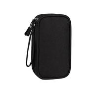 Bolsa organizadora de cables, organizador de accesorios electrónicos de doble capa para cables, bolsa universal de viaje para cables, banco de energía, unidad USB, cargador de disco duro, color negro