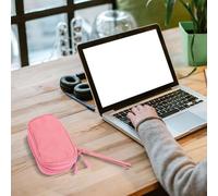 Bolsa organizadora de cables para electrónica de viaje, cargador de doble capa con forro suave, bolsa portátil para cables, auriculares, unidades USB, tela Oxford, (azul)