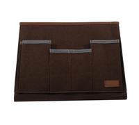 Bolsa organizadora de cama Bolsa de almacenamiento fieltro for mesita noche, for cama, escritorio, sofá, TV, control remoto, organizador colgante, bolsillos(Brown)