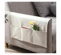 Bolsa organizadora de cama Organizador de almacenamiento, bolsa colgante, antideslizante, for mesita noche, sofá, soporte for cama, bolsillos tela for(Beige,40x110CM)