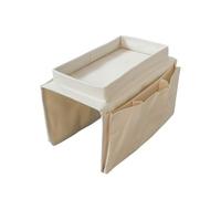 Bolsa organizadora de cama Soporte for control remoto de TV, bandeja for sofá, organizador reposabrazos, silla, bolsa for(White)