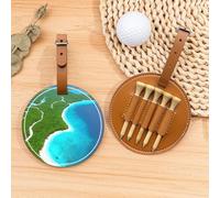 Bolsa organizadora de camisetas de golf An island in the ocean - Bolsa deportiva portátil marrón con clip para cinturón - Compañero de campo de golf fácil de transportar
