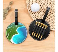 Bolsa organizadora de camisetas de golf An island in the ocean - Bolsa deportiva portátil negra con clip para cinturón - Compañero de campo de golf fácil de transportar
