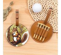 Bolsa organizadora de camisetas de golf con ardilla que come nueces, bolsa deportiva portátil marrón con clip para cinturón, fácil de transportar