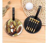 Bolsa organizadora de camisetas de golf con ardilla que come nueces, bolsa deportiva portátil negra con clip para cinturón, fácil de transportar
