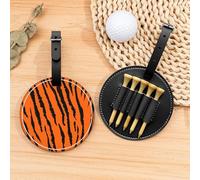 Bolsa organizadora de camisetas de golf con estampado de leopardo y tigre naranja, bolsa deportiva portátil negra con clip para cinturón, fácil de transportar